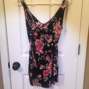 Black floral romper